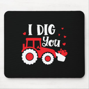 Ich mag dich Traktor Bau Herz Liebende Valent Mousepad