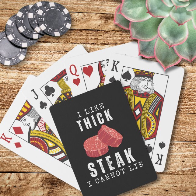 Ich mag dick Steak, ich kann keinen lustigen Carni Spielkarten (I Like Thick Steak I Cannot Lie playing card set for meat lovers.)