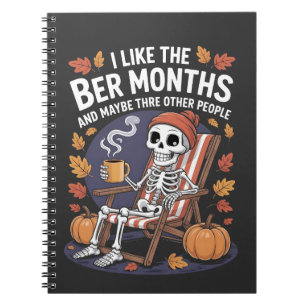 Ich mag die Ber Months Funny Spooky Skeleton Xmas Notizblock
