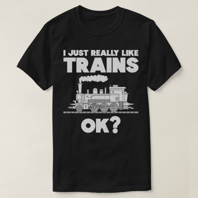 Ich mag die Lokomotive der Züge 1 T-Shirt (Design vorne)