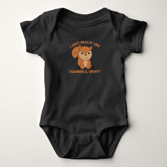 Ich mag Eichhörnchen echt wie ein lustiges Eichhör Baby Strampler (Vorderseite)