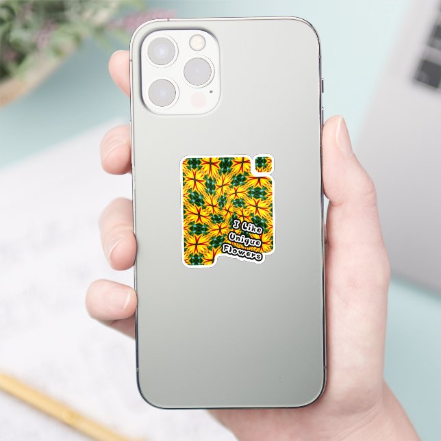 Ich mag einzigartige Blume Aufkleber (Telefon)