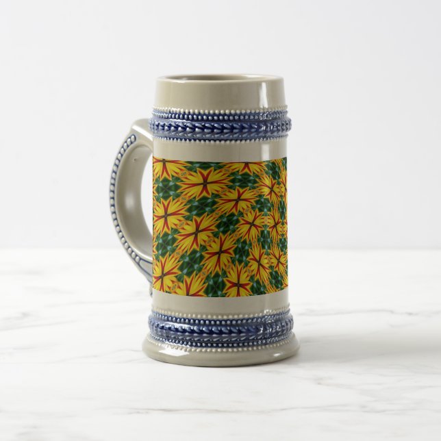 Ich mag einzigartige Blume Bierglas (Vorderseite Links)