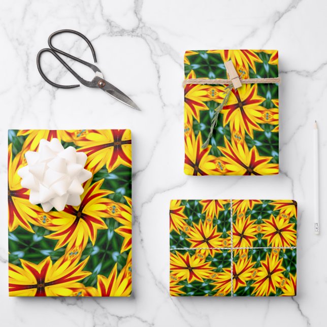 Ich mag einzigartige Blume Geschenkpapier Set (Vorderseite)