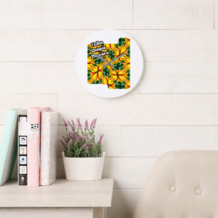 Ich mag einzigartige Blume Große Wanduhr