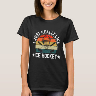 Ich mag Eishockey-Eishockey-Eishockey-Herren-Wome T-Shirt