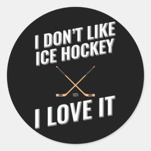 Ich mag Eishockey-Liebe nicht. Runder Aufkleber