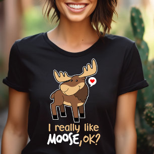Ich mag Elche einfach wirklich, ok? Süße Elchliebh Tri-Blend Shirt