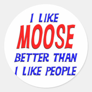Ich mag Elche lieber als Leute Sticker