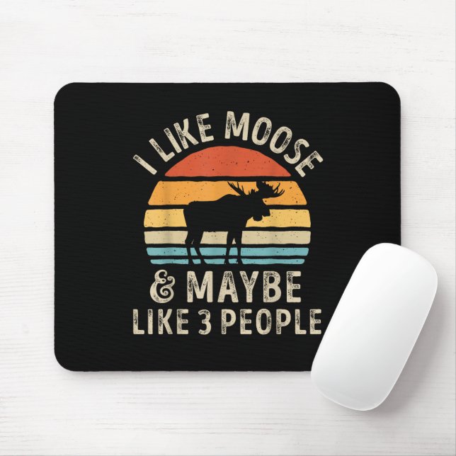 Ich mag Elche und vielleicht wie 3 Leute Elche Hir Mousepad (Mit Mouse)