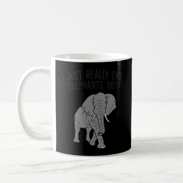 Ich mag Elefanten, Liebe Elefanten Kaffeetasse (Links)