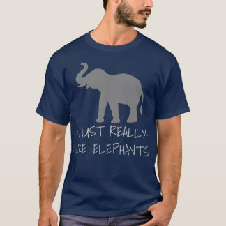 Ich mag Elefanten Niedlichen Retro Elefanten L T-Shirt