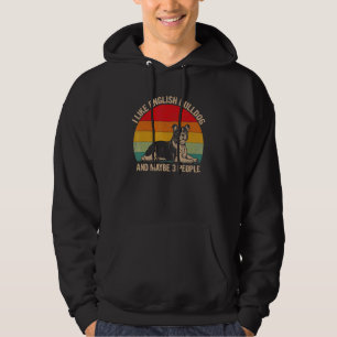 Ich mag englischen Bulldog und vielleicht 3 Leute, Hoodie