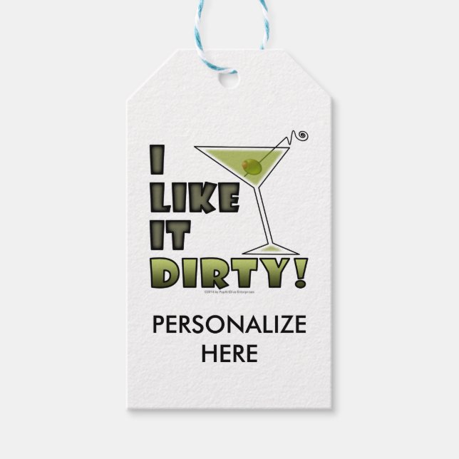 ICH MAG ES SCHWER! Dirty Martini Cocktail Spaß Geschenkanhänger (Vorderseite)