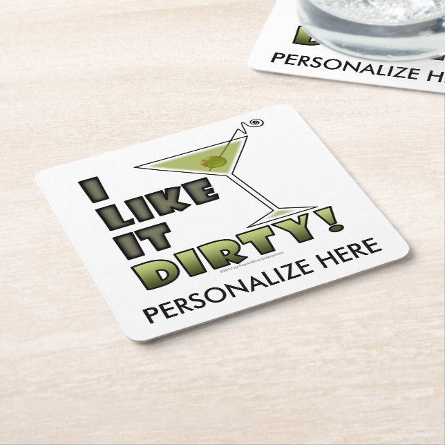 ICH MAG ES SCHWER! Dirty Martini Cocktail Spaß Rechteckiger Pappuntersetzer (angewinkelt)