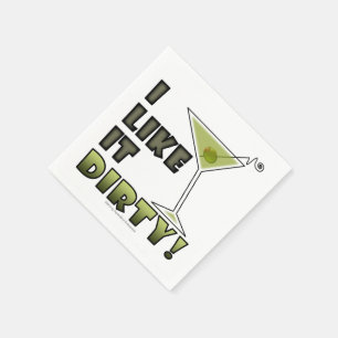 ICH MAG ES SCHWER! Dirty Martini Cocktail Spaß Serviette