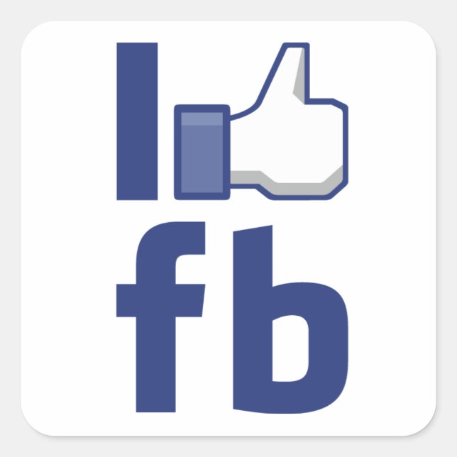 Ich mag Facebook-Aufkleber Quadratischer Aufkleber (Vorderseite)