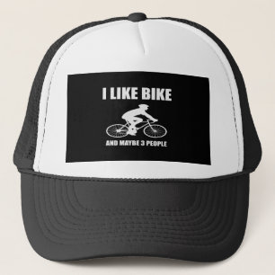 Ich mag Fahrrad und vielleicht 3 Leute Baseball & Truckerkappe