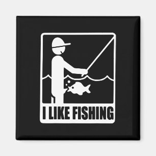 Ich mag Fishing Vathers Day Funny Fisherman Vater Magnet