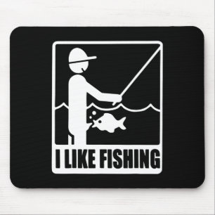 Ich mag Fishing Vathers Day Funny Fisherman Vater Mousepad