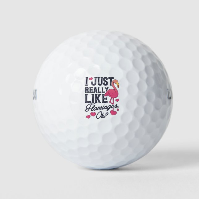 Ich mag Flamingos Shirt für Mädchen Golfball (Vorderseite)