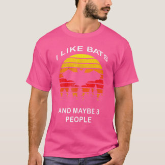 Ich mag Fledermäuse und vielleicht 3 Leute Flederm T-Shirt