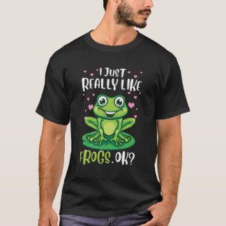 Ich mag Frösche einfach nur, wie Funny Tree Frog G T-Shirt