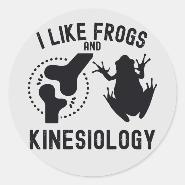 Ich mag Frösche und Kinesiologie Runder Aufkleber (Vorderseite)