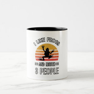 Ich mag Frösche und vielleicht 3 Leute Bestes Fr Zweifarbige Tasse
