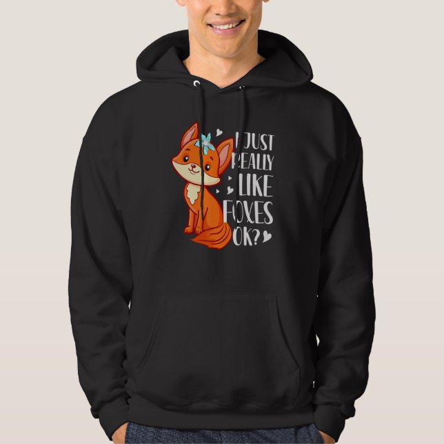 Ich mag Füchse Hoodie (Vorderseite)