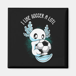 Ich mag Fußball sehr Axolotl Fußballtraining Foo Magnet