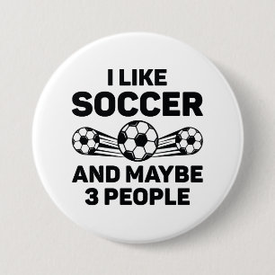 Ich mag Fußball und vielleicht 3 Leute Button