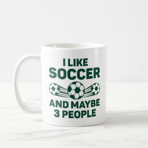 Ich mag Fußball und vielleicht 3 Leute Kaffeetasse