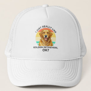 Ich mag Golden Retriever einfach wirklich gerne, O Truckerkappe