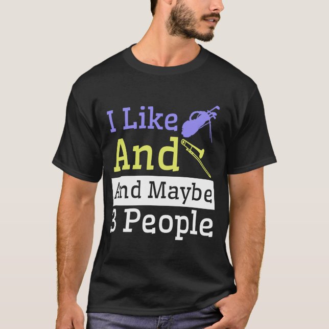 Ich mag Golf und Trombone und vielleicht 3 Persone T-Shirt (Vorderseite)