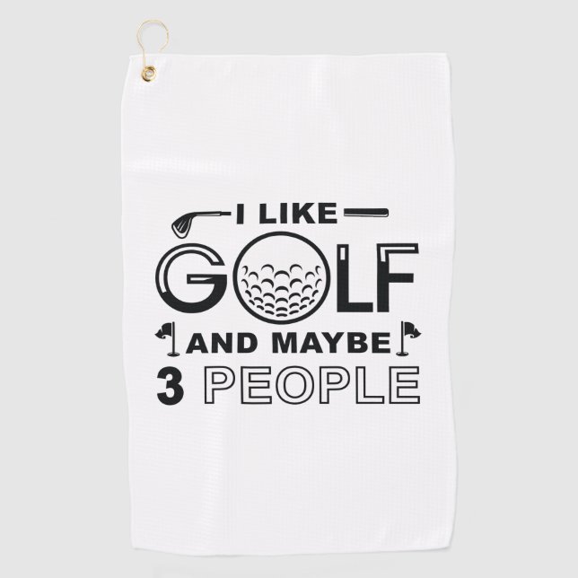 Ich mag Golf und vielleicht 3 Personen Golfhandtuch (Vorderseite)