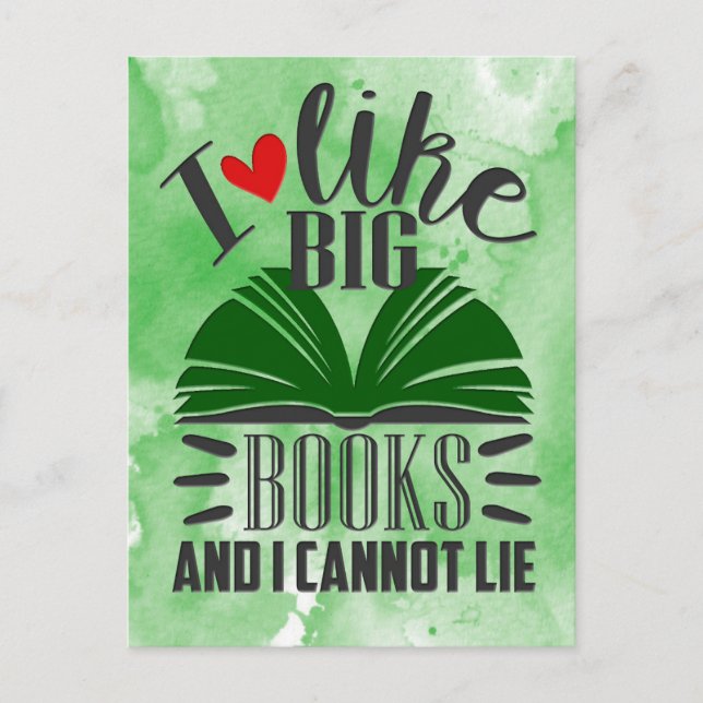 Ich mag große Bücher Postkarte (Vorderseite)