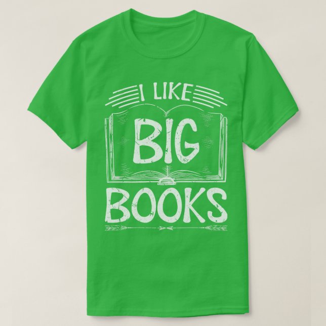 Ich mag große Bücher T-Shirt (Design vorne)