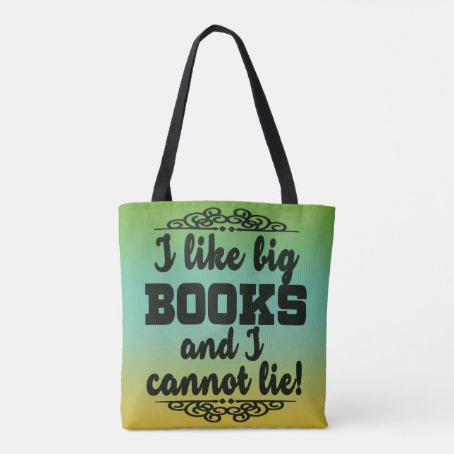 Ich mag große Bücher und ich kann nicht liegen Tasche (Rückseite)