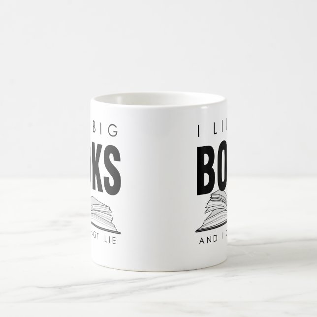 Ich mag große BÜCHER (und mich nicht kann Lüge) Kaffeetasse (Mittel)