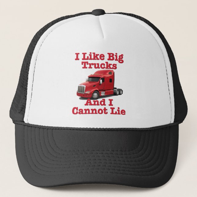 Ich mag große LKWs und ich kann nicht liegen Truckerkappe (Vorderseite)