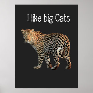 Ich mag großes Cats Leopard Design, um es anzupass Poster
