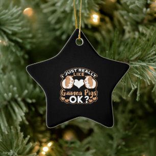 Ich mag Guinea einfach nur Schweine, okay? Keramik Ornament