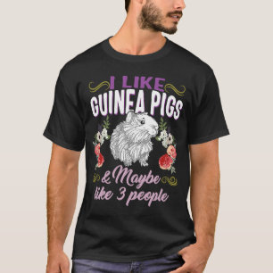 Ich mag Guinea Schweine vielleicht wie 3 Leute Tie T-Shirt