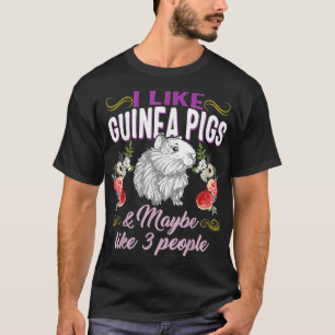 Ich mag Guinea Schweine vielleicht wie 3 Leute Tie T-Shirt