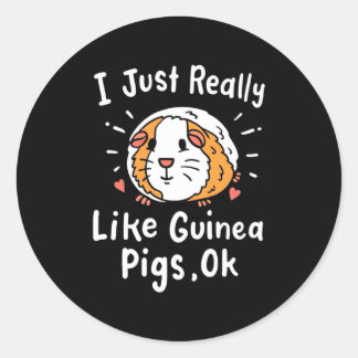 Ich mag Guinea Schweine wirklich Runder Aufkleber