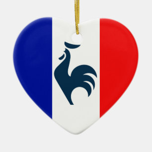 Ich mag Hahn Fahne Frankreich Keramikornament