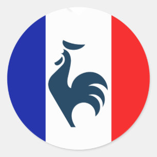 Ich mag Hahn Flagge Frankreich Runder Aufkleber
