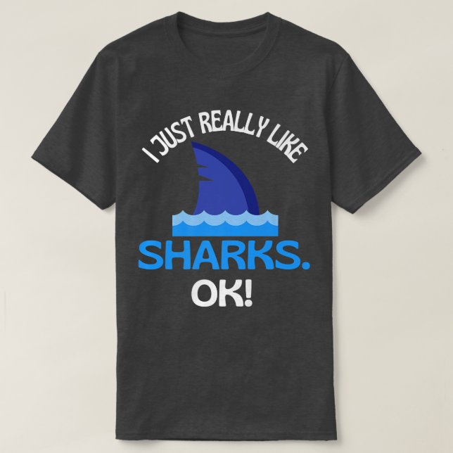Ich mag Haie sehr gerne Haifisch Spaß T-Shirt (Design vorne)