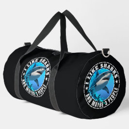 Ich mag Haie und vielleicht 3 Leute Duffle Bag